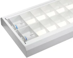 Lareno Modus kontorarmatur for 2 x LED rør, hvidt gitter