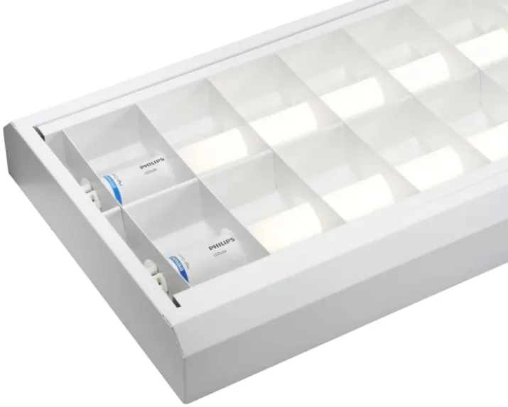Lareno Modus kontorarmatur for 2 x LED rør, hvidt gitter