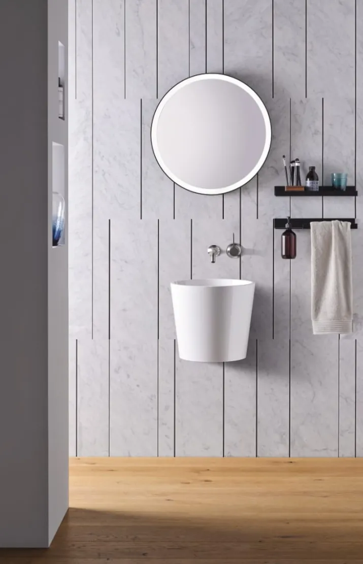 Laufen spejl med lys, Ø60 cm