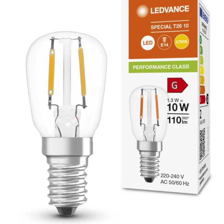 Ledvance Parathom E14 køleskabspære, 2700K, 1,3W