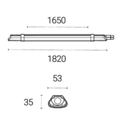 4lite Advantage Twin lysarmatur, 50W, 180 cm
