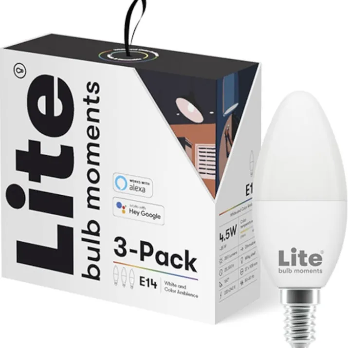 Lite bulb moments E14 kertepære, 2700K-6500K, 5W, 3-pak