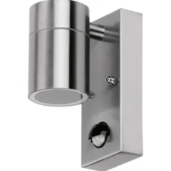4lite Marinus Sleek udendørs væglampe med sensor, rustfrit stål