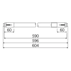 4lite T8 lysstofrør, 5W/9W, 60 cm