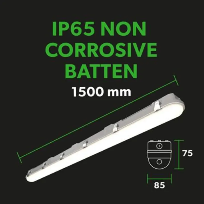 4lite Valde lysarmatur med nødlys, 33-60W, 150 cm