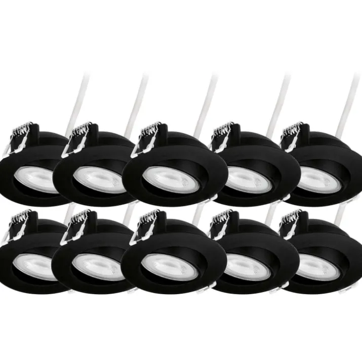 4lite Vinovia indbygningsspots, 10-pak, sort