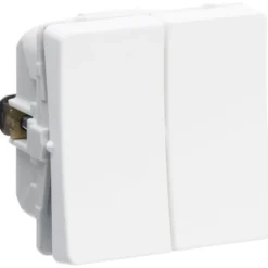 LK Fuga dobbelt korrespondance afbryder, 1 modul, hvid