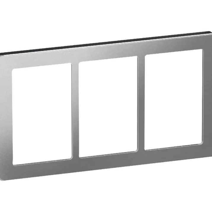 LK Fuga Pure 66 designramme, 3x1,5 modul, stål