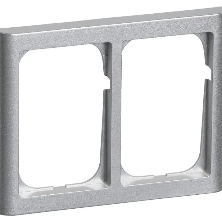 LK Fuga Softline 63 ramme, 2x1,5 modul, vandret, metallic