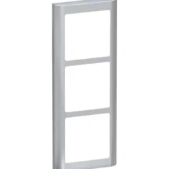 LK Fuga Soft 63 ramme, 3 modul, lodret, metallic