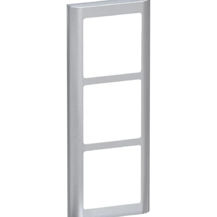 LK Fuga Soft 63 ramme, 3 modul, lodret, metallic