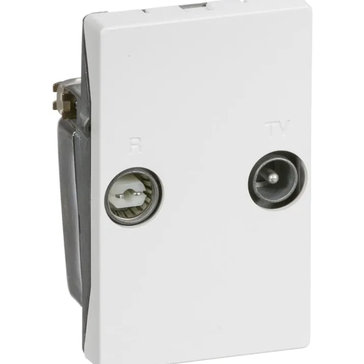 LK Fuga TD263D antenneudtag, TV og Radio sløjfedåse, 1,5 modul, hvid
