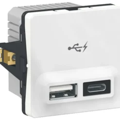 LK Fuga USB-lader A+C, 1 modul, hvid
