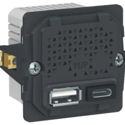 LK Fuga 2xUSB A+C 2,4A, koksgrå