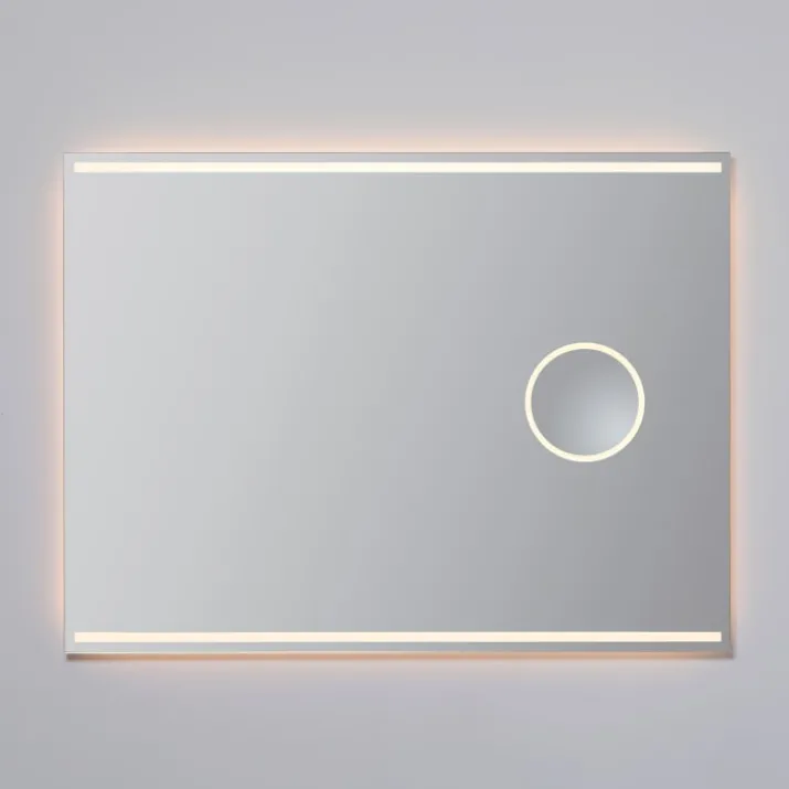 Loevschall Focus spejl med lys, 100x75 cm