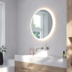 Loevschall Johannesburg RGB spejl med lys, dæmpbar, touch, Ø100 cm