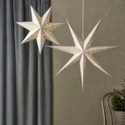 Markslöjd Blank julestjerne med lys, 45 cm, guld