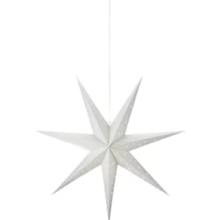 Markslöjd Blank julestjerne med lys, 75 cm, sølv