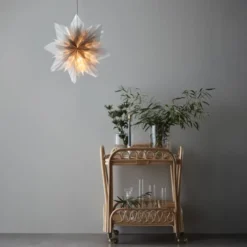 Markslöjd Neela julestjerne med lys, 48 cm, grå