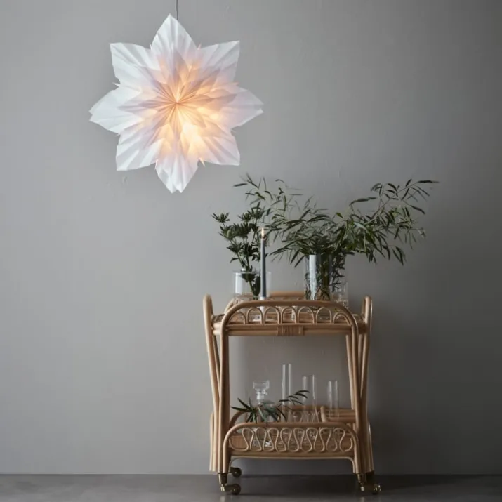 Markslöjd Neela julestjerne med lys, 56 cm, hvid