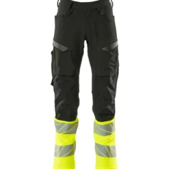 Mascot Accelerate Safe arbejdsbukser med full stretch, sort/hi-vis gul, str. 76C46