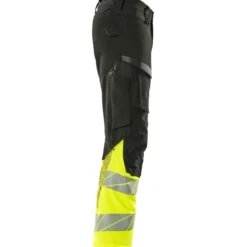 Mascot Accelerate Safe arbejdsbukser med full stretch, sort/hi-vis gul, str. 76C46