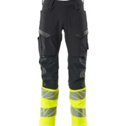 Mascot Accelerate Safe arbejdsbukser med stretch, marineblå/hi-vis gul, str. 82C51