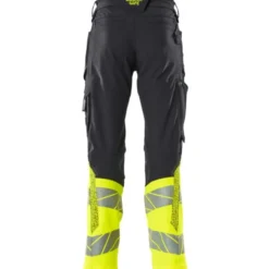 Mascot Accelerate Safe arbejdsbukser med stretch, marineblå/hi-vis gul, str. 82C51