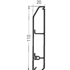 2 meter Rehau fodpanel, SL 20/110 mm, hvid