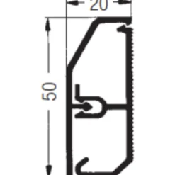 2 meter Rehau fodpanel, SL 20/50 mm, hvid