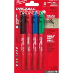Milwaukee Inkzall tuscher, blå, rød, grøn og sort, 4 stk