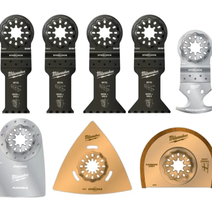 Milwaukee Starlock multitool klingesæt, til renovering, 8 stk.