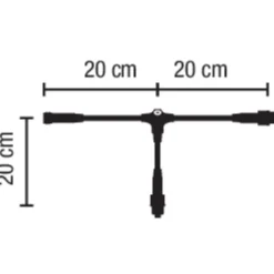 MK Quickfix t-fordeler, 230V, 2 udgange, sort