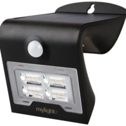 Mylight væglampe med sensor & solcelle, 2W