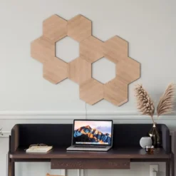 Nanoleaf Elements Wood Hexagons udvidelsespakke, 3 paneler