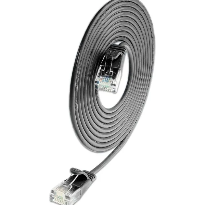 Net-com patchkabler U/UFTP kat.6 0,5 meter, Ø3,8 mm, sort