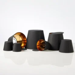 Nielsen Light Emma Domus lampeskærm, sort/guld, H20 cm