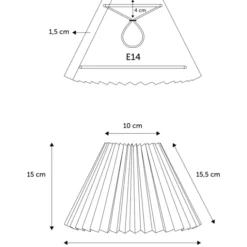 Nielsen Light Emma Hacienda Plisse lampeskærm, hvid, H15 cm