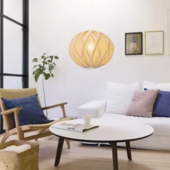 Nielsen Light Jasmin pendel, hvid ledning, sand