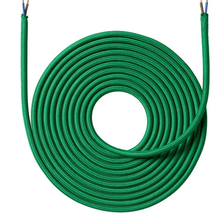 Nielsen Light stofledning, 2x0,75 mm², 4 meter, smaragd grøn