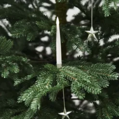 Nordic Winter juletræslys med holder, 20 stk, sølvfarvet