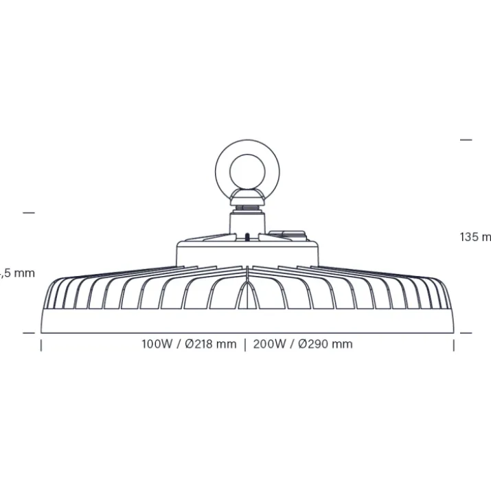 Nordtronic Ecotech Highbay pendel, Ø22 cm