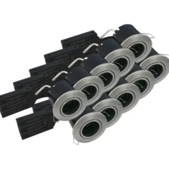 Nordtronic Fast Install ECO indbygningsspot, børstet aluminium, 10-pak