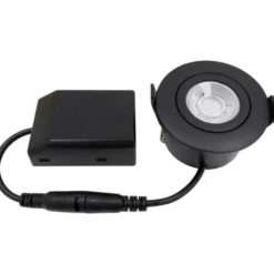 Nordtronic Low Profile Flexible indbygningsspot, driver, Ø5,5 cm, sort, 2700K