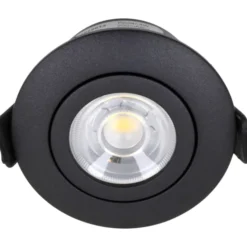 Nordtronic Low Profile Flexible indbygningsspot, driver, Ø5,5 cm, sort, 4000K