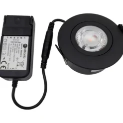 Nordtronic Low Profile Flexible indbygningsspot, driver, Ø7,5 cm, DTW, sort