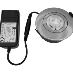 Nordtronic Low Profile Flexible indbygningsspot, driver, Ø7,5 cm, børstet alu, 4000K