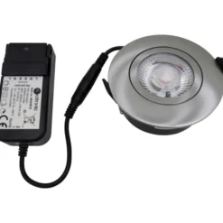 Nordtronic Low Profile Flexible indbygningsspot, driver, Ø8,3 cm, CTW, børstet alu
