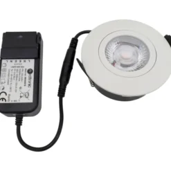 Nordtronic Low Profile Flexible indbygningsspot, driver, Ø8,3 cm, CTW, hvid
