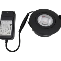 Nordtronic Low Profile Flexible indbygningsspot, driver, Ø8,3 cm, CTW, sort